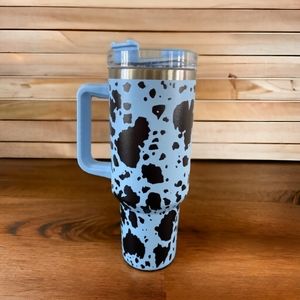Light blue cow print 40oz Tumbler